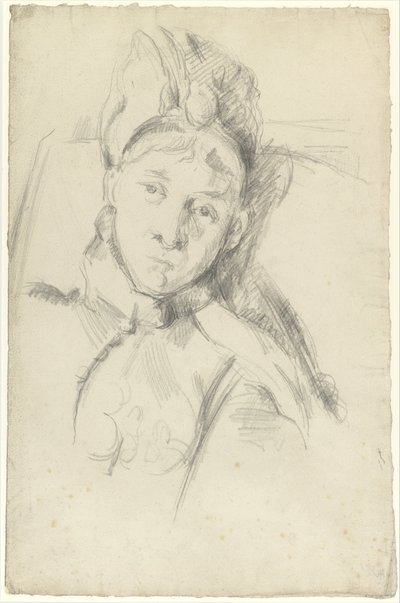 Porträtt av Hortense Cézanne-Figuet, konstnärens fru av Paul Cézanne