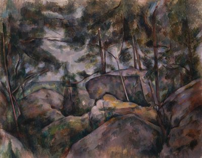 Stenar i skogen, 1890-talet. av Paul Cézanne