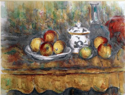 Stilleben en blå flaska Akvarell av Paul Cezanne (1839-1906) 1900 ca. Sol. 48x63 cm Wien, Kunsthistorisches Museum, Nude Gallery in der Stallburg av Paul Cézanne