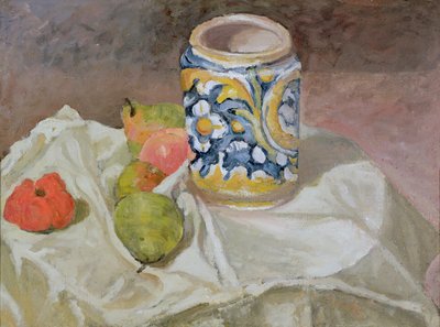 Stilleben med italiensk lergodsburk av Paul Cézanne