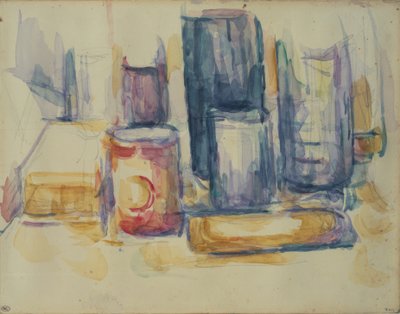 Köksbord: burkar och flaskor av Paul Cézanne
