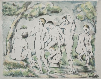 Badgästerna av Paul Cézanne