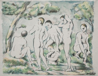 Badgästerna av Paul Cézanne