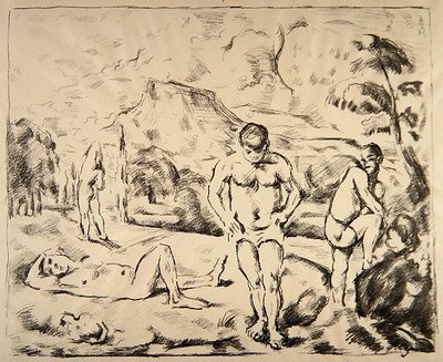 The Bathers, ca 1898 (litho) av Paul Cézanne