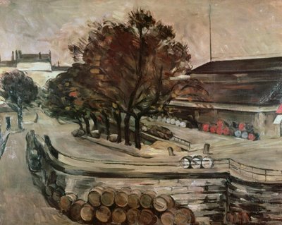 Halle aux Vins, sett från rue de Jussieu, 1872 av Paul Cézanne
