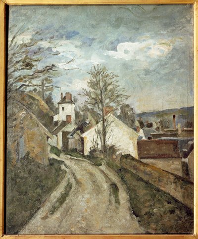 Doktor Gachets hus i Auvers (olja på duk av Paul Cézanne