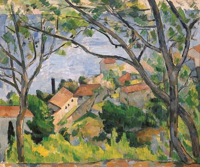 Utsikt över L"Estaque Through the Trees, 1879 av Paul Cézanne