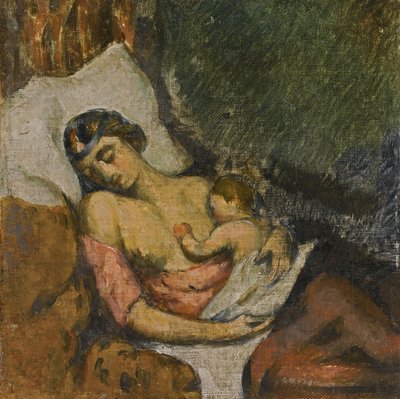 Kvinna som ammar sitt barn, ca 1872 av Paul Cézanne