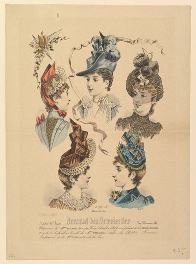 Dammössor, nr 4671, från Journal des Demoiselles, 1 april 1888. av Paul Deferneville