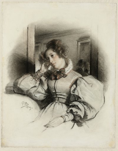 Porträtt av fru E.D. av Paul Delaroche