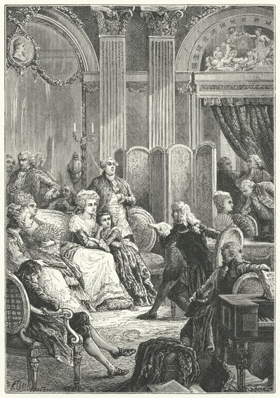 En salong i början av Ludvig XVI av Frankrikes regeringstid av Paul Dominique Philippoteaux