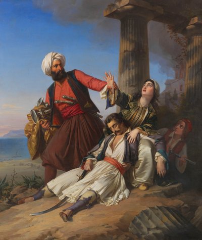 Scen från det grekiska frihetskriget, 1841. av Paul Emil Jacobs