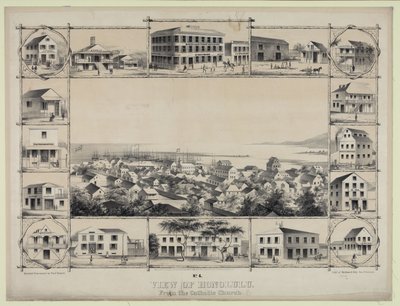 Nr 4. Utsikt över Honolulu. Från den katolska kyrkan. av Paul Emmert