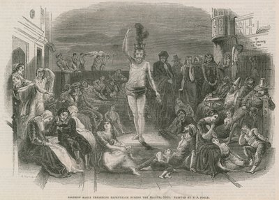 Solomon Eagle predikar omvändelse under pesten (gravyr) av Paul Falconer Poole