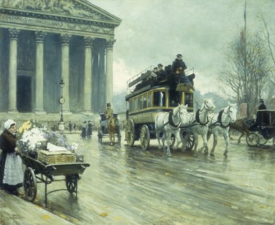 Boulevarden vid Madeleine, Paris av Paul Fischer