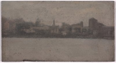 Themsen vid Battersea (olja på akademiskivan) av Paul Fordyce Maitland