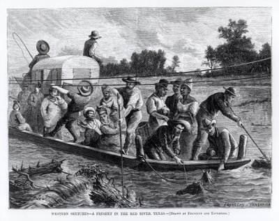 Western Sketches, a Freshet in the Red River, Texas, illustration från 