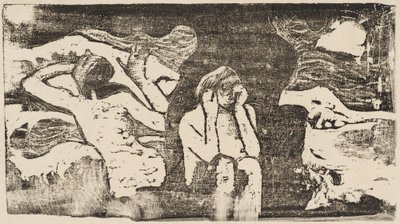 På Black Rocks Aux roches noires, 1895 eller efter. av Paul Gauguin