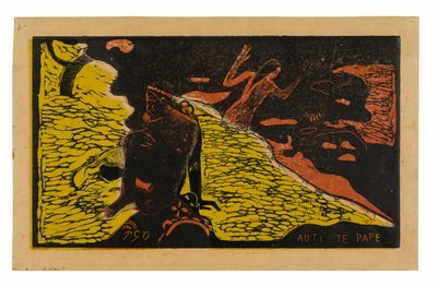 Auti te pape (Kvinnor vid floden), från Noa Noa Suite av Paul Gauguin