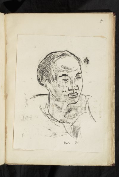 Före och efter - Chef för en Marquesan kvinna av Paul Gauguin