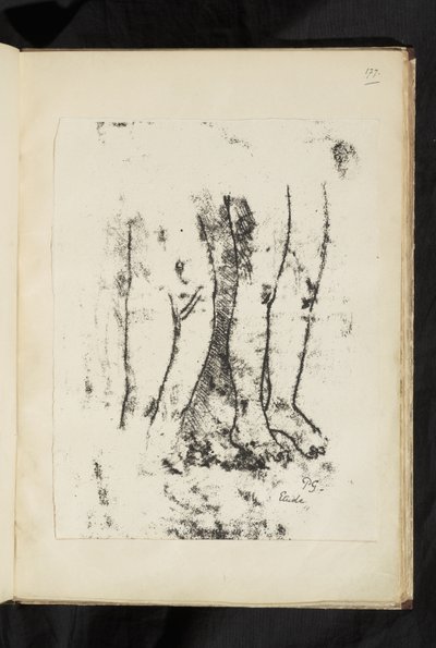 Före och efter - Studie av ben av Paul Gauguin
