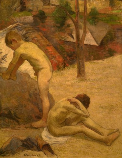 Badande bretonska pojkar av Paul Gauguin