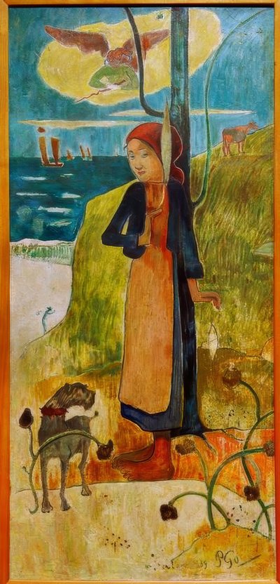 Breton flicka spinning (Johanna von Orléans) av Paul Gauguin