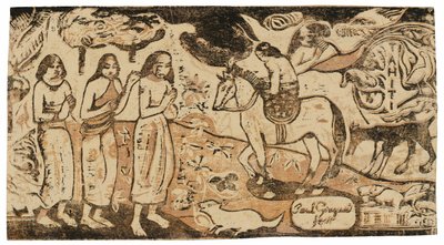 Byte av bostad, från Suite of Late Wood-block Prints av Paul Gauguin