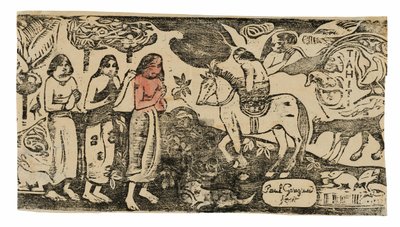Byte av bostad, från Suite of Late Wood-block Prints av Paul Gauguin