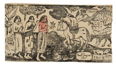 Byte av bostad, från Suite of Late Woodblock Prints av Paul Gauguin