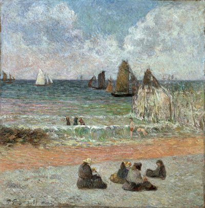 Kusten vid Dieppe par Gauguin, Paul Eugene Henri (1848-1903). Olja på duk, storlek: 71,5x71,5 av Paul Gauguin