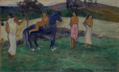 Komposition med figurer och en häst, 1902. av Paul Gauguin