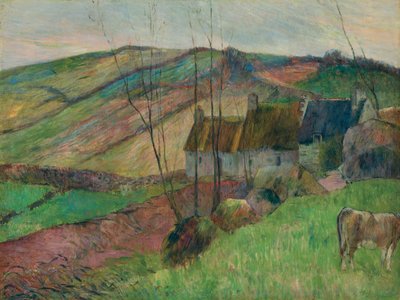 Stugor på flankerna av Mont Sainte-Marguerite; Stugor på sidan av Montagne Sainte-Marguerite, 1888 av Paul Gauguin