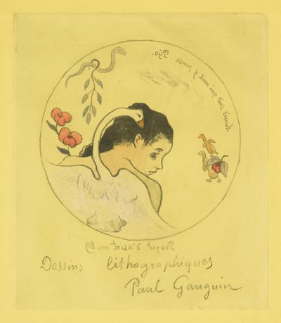 Design för en porslinsplatta, 1889 av Paul Gauguin