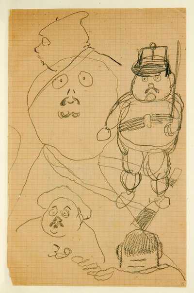 Ritning från ett album med teckningar producerade för den unge Jacques Bousquet, 1889-90 av Paul Gauguin