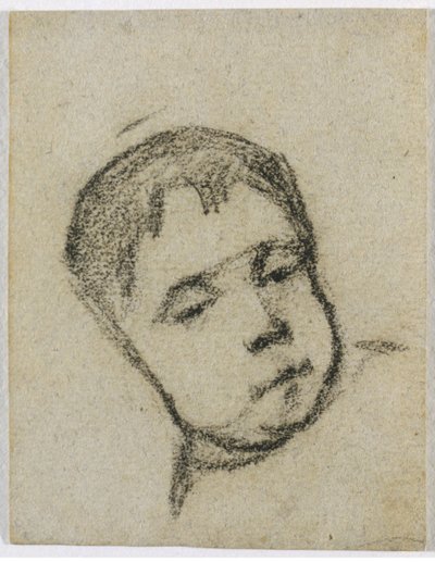 Emil Gauguin som barn, huvudet på en kudde av Paul Gauguin
