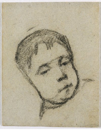 Emil Gauguin som barn, med huvudet på en kudde, ca 1875-76 (svart krita) av Paul Gauguin