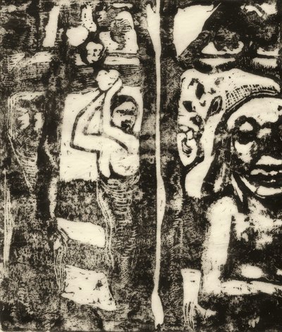 Kvinna som plockar frukt och Oviri av Paul Gauguin