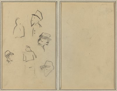 Fyra huvuden och två figurer [verso] av Paul Gauguin