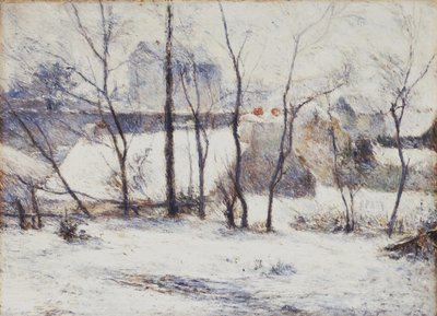 Franska: La Neige à Vaugirard II, ou Jardin sous la neige I Trädgård under snö av Paul Gauguin