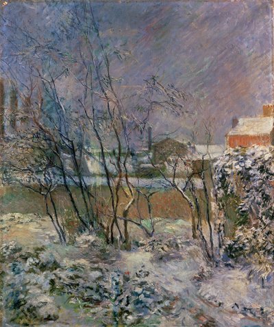 Trädgård i snö, 1883 av Paul Gauguin
