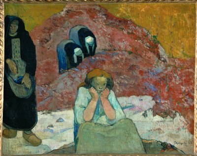 Druvskörd i Arles - mänsklig misär (olja på duk) av Paul Gauguin