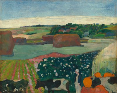 Höstackar i Bretagne, 1890. av Paul Gauguin