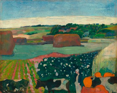 Höstack i Bretagne av Paul Gauguin