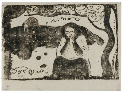 Human Miseries, från sviten med sena träblockstryck av Paul Gauguin