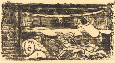 Interiör av en koja av Paul Gauguin