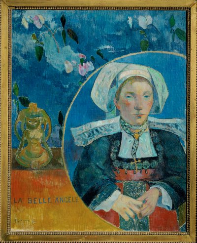 La Belle Angele, Mme Sartre, hotellägare i Pont-Aven (målning på duk) av Paul Gauguin