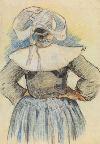 La Bretonne, Pont-Aven c.1886 (krita på papper) av Paul Gauguin