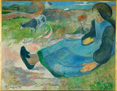 La Gardeuse de vaches, ou Jeune Bretonne (olja på duk) av Paul Gauguin