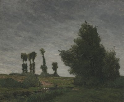Landskap med poppel (olja på duk) av Paul Gauguin